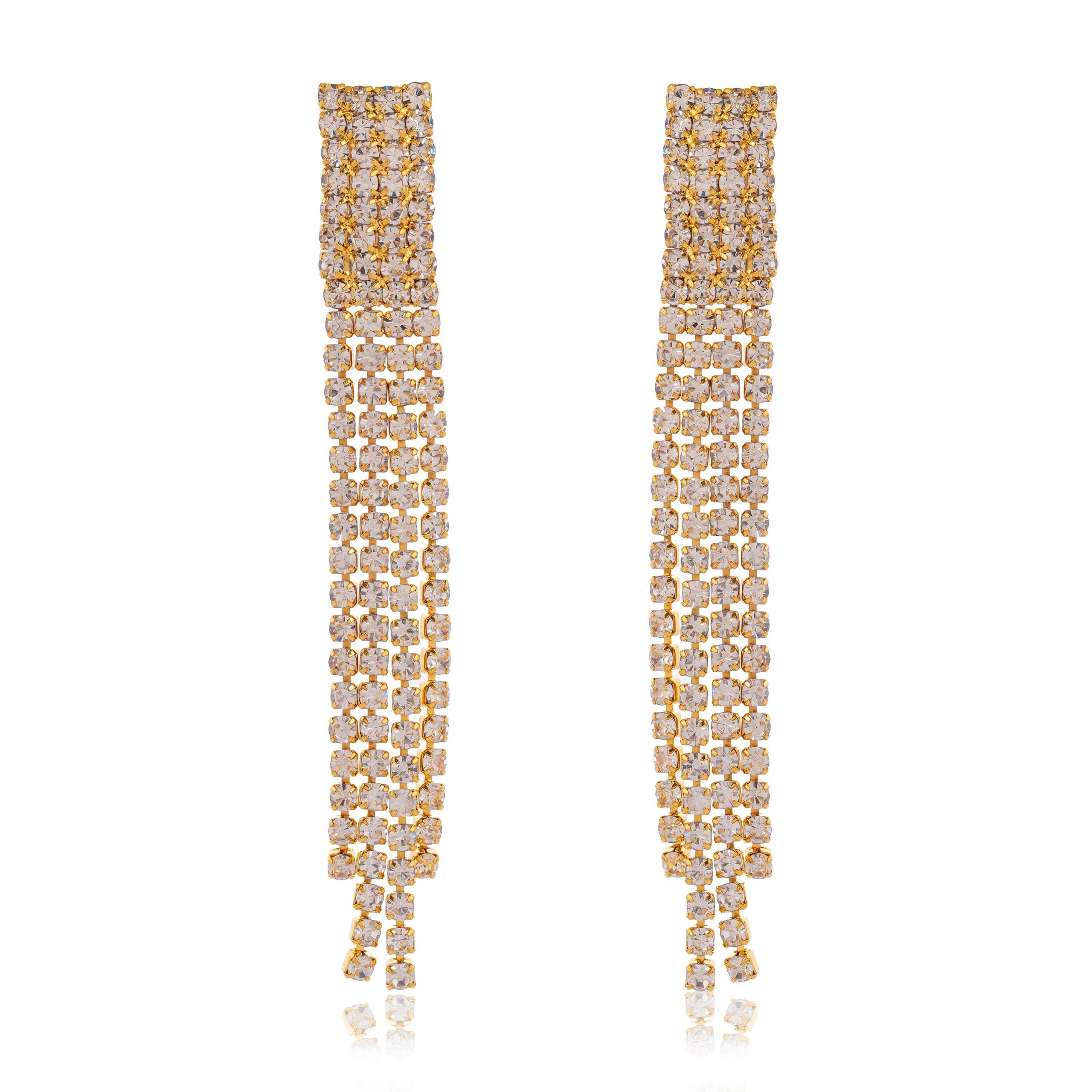 Women's Rose Gold Color Long Danglers Earrings for Women Party Wear - Image 4